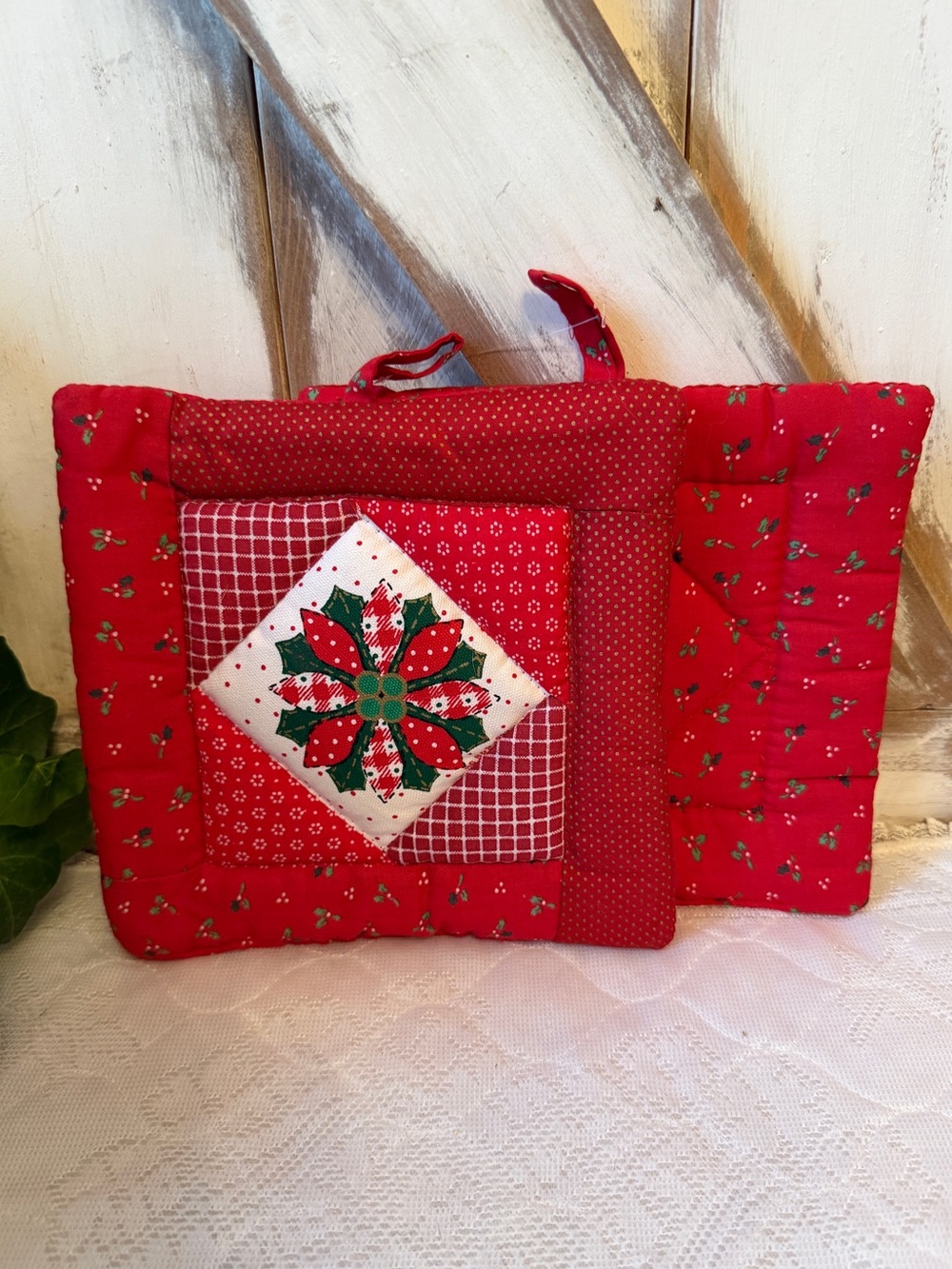 Red quilted hot pad